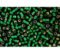 10g TOHO 6/0 Round Japanese Seed Beads 4mm 36F Silver Lined Frosted Green Emerald Rocailles Beading Supplies Jewellery Making Japanese Beads