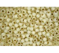 10g TOHO 6/0 Round Japanese Seed Beads 4mm PF2125 PermFin Silver Lined Milky Light Jonquil Rocailles Beading Supplies Jewellery Making Japanese Beads