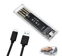 10Gbps M.2 NVMe SATA SSD Enclosure, Transparent USB 3.1 Gen 2 to NVMe SATA PCIe External Hard Drive Adapter, Tool-Free M.2 Caddy Reader for 2230/2242/2260/2280 SSDs M-Key/M+B Key, Support UASP TRIM