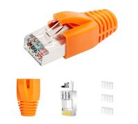 10Gbps RJ45 Connector CAT 7 CAT 6A, Pack of 20 Network Plugs, 10 x Network Plug POE, Pass-Through & Shielded, LAN Plug for Installation Cable, 50μ Gold-Plated, LAN Plug for Installation Cable AWG23