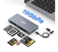 10Gbps XQD Card Reader 8 in 1 Multi-Card Reader USB C for Sony G/M Series, Lexar 2933x/1400x USB Mark XQD Card/CF/XD/MS/TF/SD Memory Card Reader/Writer/Hub USB 3.2 for Windows/Linux/Mac OS/Android
