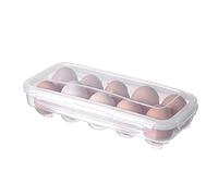 10Grid/18 Grid Eggs Plastic Egg Container,Egg Box, Eggs Storage Container,Stackable Egg Box,Portable Egg Storage Box with Lid,Made from BPA- Plastic, Clear,for Home Refrigerator, Kitchen (10Grid)
