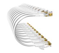 10Gsupxsel Cat6a Patch Cables 2ft (10 Pack) Slim, Cat6 Ethernet Patch Cable Pure Copper, Flexible Cat 6 Patch Cable 550MHZ 10G, Space-Saving Cat 6A Network Cables for Patch Panel, White