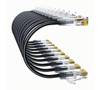 10Gsupxsel Cat6a Patch Cables 2ft (10 Pack) Slim, Cat6 Ethernet Patch Cable Pure Copper, Flexible Cat 6 Patch Cable 550MHZ 10G, Space-Saving Cat 6A Network Cables for Patch Panel, Black