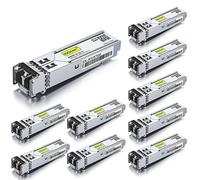 10Gtek [10 Pack 1G SFP SX Multimode Module 550-meter, 1000Base-SX LC Fibre Transceiver, Compatible for Cisco GLC-SX-MMD, Meraki, Ubiquiti UniFi UF-MM-1G, Netgear AGM731F, Mikrotik, D-Link and More