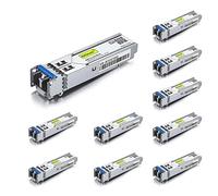 10Gtek [10 Pack] 1Gb SFP LX Singlemode Module 10km, 1000Base-LX LC Fibre Gbic Transceiver, Compatible for Cisco GLC-LH-SMD, Meraki, Ubiquiti UniFi UF-SM-1G, Netgear AGM732F, Mikrotik, D-Link and More