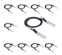10Gtek [10 Pack SFP+ DAC Twinax Cable 1m(3.3ft), 10G Direct Attach Copper Patch Passive Cable for Cisco SFP-H10GB-CU1M, Ubiquiti UniFi, TP-Link, Netgear, D-Link, Zyxel, Mikrotik and More