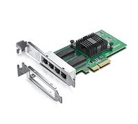 10Gtek 100/1000Mbps Gigabit Ethernet Network Card, Quad RJ-45 Ports | with Intel I350 Chip, PCIe2.0, X4, Compatible with Intel I350-T4, Support Windows Server/Freebsd/VMware ect., I350-GE-4T-X4