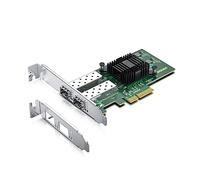 10Gtek 1000Mbps Gigabit Ethernet PCI Express NIC Network Card with Intel I350AM2 Chip Ethernet Server Converged Network Adapter I350-F2, PCIE 2.1 x4, Dual SFP Ports, Compare to Intel I350-F2