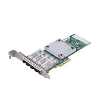 10Gtek 1000Mbps PCI-E NIC Gigabit Ethernet Converged Network Card with Intel I350-AM4 Chipset | Ethernet Server Network Adapter | Quad SFP Port | PCIE 2.0 X4 | Compare to Intel I350-F4