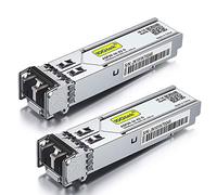 10Gtek [2 Pack] 1G SFP SX LC Multimode Module 550-meter, 1000Base-SX Mini-Gbic Transceiver Compatible for Cisco GLC-SX-MMD, Meraki, Mikrotik, Netgear, Ubiquiti UniFi UF-MM-1G, D-Link,Zyxel and more
