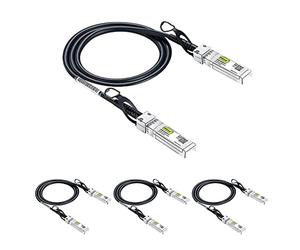 10Gtek [4 Pack SFP+ DAC Twinax Cable 1m(3.3ft), 10G Direct Attach Copper Patch Passive Cable for Cisco SFP-H10GB-CU1M, Ubiquiti UniFi, TP-Link, Netgear, D-Link, Zyxel, Mikrotik and More