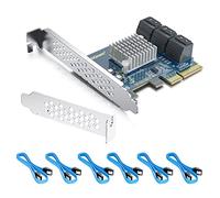 10Gtek 6-Port PCIe SATA 3.0 Expansion Card With 6 Cables And Low Profile Bracket, 6Gbps Controller, X4, Supports 6 Devices