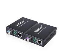 10Gtek a pair of Gigabit Ethernet Media Converters with a pair of Bidi Singlemode Simplex LC SFP, 10/100/1000M RJ45 to 1000Base-LX, up to 20km, with British Power Supply