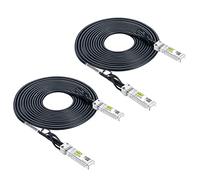 10Gtek [Pack of 2 SFP+ DAC Twinax Cable 5m(16.5ft), 10G Direct Attach Copper Patch Passive Cable for Cisco, Ubiquiti UniFi, TP-Link, Netgear, D-Link, Zyxel, Mikrotik and More