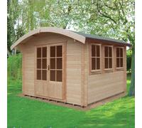 10Gx12 Shire Kilburn Log Cabin 28mm Logs - 2990G x 3590mm 10G x 12ft Front Width x Depth - 28mm - SPECIAL OFFER
