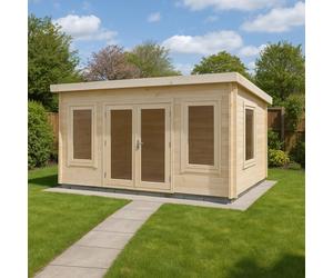 10Gx13 Shire Emneth Pent Log Cabin in 19mm Logs - 10Gx13 Shire Emneth Pent Log Cabin in 19mm Logs