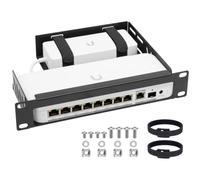 10in 1U Metal Network Rack Mount Compatible with Ubiquiti Flex 2.5G POE Switch USW-Flex-2.5G-8-PoE,Includes a Power Supply Compartment, Made of Heavy-Duty Metal, with an Open-Frame Airflow Design