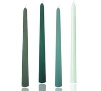 10in Gradient Taper Candles Set of 4 Pack Tapered Candle, Tall Candlesticks,for Dinner Party Wedding, Home Decor,Kitchen Decors,Christmas,Halloween (4, Green Series, 10in)