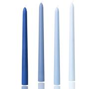 10in Gradient Taper Candles Set of 4 Pack Tapered Candle, Tall Candlesticks,for Dinner Party Wedding, Home Decor,Kitchen Decors,Christmas,Halloween (4, Blue Series, 10in)