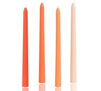 10in Gradient Taper Candles Set of 4 Pack Tapered Candle, Tall Candlesticks,for Dinner Party Wedding, Home Decor,Kitchen Decors,Christmas,Halloween (4, Orange Series, 10in)