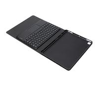10in Keyboard Case, with Touchpad Function, Easy to Carry, Built-in Pen Slot, Anti-drop Effect, For IOS Tablet Air Keyboard (Black round cap touch + leather case)