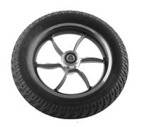 10in Solid Wheel Tyre for Electric Front Wheelchair, Replacement Inflatable Caster with 6001 Bearing, 12mm Hub, Rubber and Aluminum Alloy Tire for Smooth Ride on All