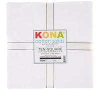 10in Squares Kona Solids White Colorway 42Pcs