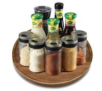 10inch Acacia Wood Lazy Susan Organizer Kitchen Turntable for Cabinet Pantry Table Organization Wooden Round Trays Home Kitchen Coffee Table Top Countertop Décor (1, 10inch)