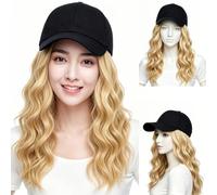 10Inch Baseball Cap Equipped With A Wig With A Bob Hairstyle Women's Baseball Cap Wig Hat Synthetic Hair Piece Extension For Women's Hat Wig Black Baseball Cap
