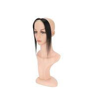 10inch Center Part Lace Front Wig Human Hairs,Toppers Hairline Patch,Natural Invisible Replacement Hairpiece for Women Charming(Black)