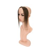 10inch Center Part Lace Front Wig Human Hairs,Toppers Hairline Patch,Natural Invisible Replacement Hairpiece Fluffy and Natural(Dark Brown)