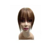 10inch Swiss Lace Invisible Human Hair Toppers Clip In Natural Hairpieces Fringe for Women Mild Hair Loss Volume Hand-woven Adds Volume(Brown B,9x11cm)