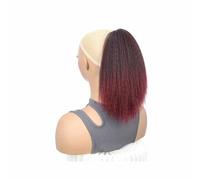 10Inch Synthetic Kinky Straight Ponytail Hairpiece Short Fluffy Drawstring Pony Tail Clip in Hair Extension for Women(1Bbug)