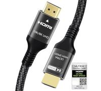 10K 8K HDMI 2.1 Cable 3M, Certified Ultra High Speed HDMI Cable with Ethernet 4K 240Hz 165Hz 120Hz 8K60Hz eARC 48Gbps HDCP2.3 HDR10+ Compatible for PC Laptop TV Monitor PS5 X-box (2 Meter)