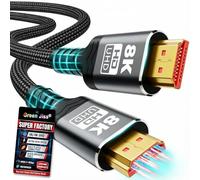 10K 8K HDMI Cable 2.1, 1M/3.3FT Ultra High Speed HDMI Cable Braided Cord, HDMI Cables 48Gbps (8K@60Hz 7680x4320, 4K@120Hz) Supports Dynamic HDR 10 eARC 3D, Dolby Atmos Compatible with Roku TV/PS5/HDTV