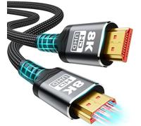 10K 8K HDMI Cable 2.1, 1M/3.3FT Ultra High Speed HDMI Cable Braided Cord, HDMI Cables 48Gbps (8K@60Hz 7680x4320, 4K@120Hz) Supports Dynamic HDR 10 eARC 3D, Dolby Atmos Compatible with Roku TV/PS5/HDTV