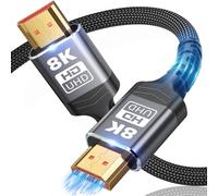 10K 8K HDMI Cable 2.1, 1M/3.3FT Ultra High Speed HDMI Cable Braided Cord, HDMI Cables 48Gbps (8K@60Hz 7680x4320, 4K@120Hz) Supports Dynamic HDR 10 eARC 3D, Dolby Atmos Compatible with Roku TV/PS5/HDTV