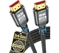 10K 8K HDMI Cable 2.1, 3M/10FT Ultra High Speed HDMI Cable Braided Cord, HDMI Cables 48Gbps (8K@60Hz 7680x4320, 4K@120Hz) Supports Dynamic HDR 10 eARC 3D, Dolby Atmos Compatible with Roku TV/PS5/HDTV