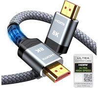 10K 8K HDMI Cable 3M, Certified HDMI 2.1 Ultra High Speed 48Gbps Lead, 8K@60Hz 4K@120Hz eARC Dynamic HDR Dolby Vision HDCP 2.3, Compatible with PS5, Xbox, Smart TV, Blu-ray, Projector