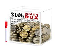 10K Money box | Large Unbreakable Acrylic Clear Jar,Savings Challenge Box | for Special Occasions Thanksgiving New Year Kids Company Offices Study Bedroom Living Room Home