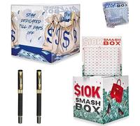 10K Money Smash Box, 10K Smash Box for Money, Cash Money Saving Box, Acrylic Glass Piggy Bank, Transparent Clear Portable Digital Box, Budget Planner, Emergency Funds Box (Mixed)