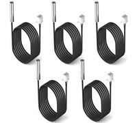 10K Temperature Sensor Probe, DROK 5pcs 1 Meter Waterproof Temp Sensor Probe, Stainless Steel 3950 NTC Temp Sensor Probe, Digital Temperature Transmitter Extension Cable