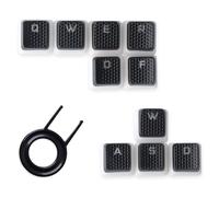 10Keys Backlit Textured Keycaps Replacement for Corsair K100 and K70PRO Mechanical Gaming Keyboard (Black&White Hexagon)