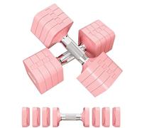 10KG Adjustable Dumbbells Set 4-in-1, Set of 2 (Each 2/3/4/5 KG), Hand Weight Dumbbell for Men Women, Home Gym Equipment, Suitable for Strength Training, Fitness Workouts, Outdoor Exercise - Pink