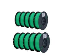 10KG Bundle (10 Rolls) 3D Printer Filament, 1.75mm PLA Filament 1KG per Roll Neatly Wound Printing Material(10KG PLA Green)