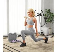HOMCOM 10KG Dumbbells Set with Carry Case, Hand Weights for Women and Men Home Gym Weight Lifting Training, Pink, Purple, Grey, Brown