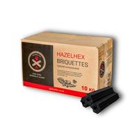 10kg HazelHex hexagonal briquettes by Globaltic - Premium Restaurant-Grade Charcoal Briquettes for BBQ, Smoking & Grilling - High Heat, Low Ash for Kamado, Big Green Egg, Weber & More