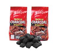 10kg Of Lumpwood BBQ Charcoal Briquettes - Easy Light BBQ Fuel - For Long Constant Heat - Ideal For Grilling Grilled Food.