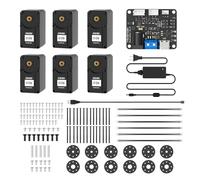 10KG Serial Bus Servo High Voltage Wear-Free Magnetic Encoder Anti-Vibration Precise 360°Angle Control & Seamless Rotation Compatible with LeRobot LeKiwi OpenDuck Robotics, Servo Motor HX-10HM*6